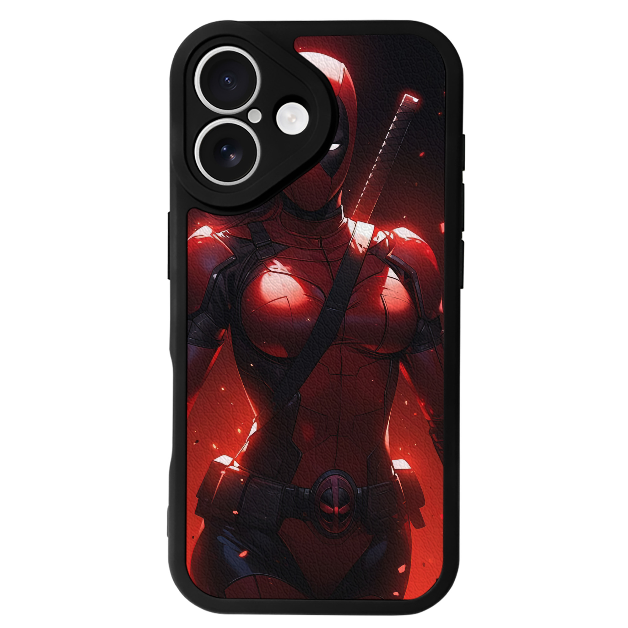 （画像用） Deadpool デッドプール 【iPhone 16シリーズ対応】シリコンスマホケース（レザー調） 材質：シリコン